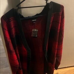 Torrid Red and Black Women's Plaid Cardigan